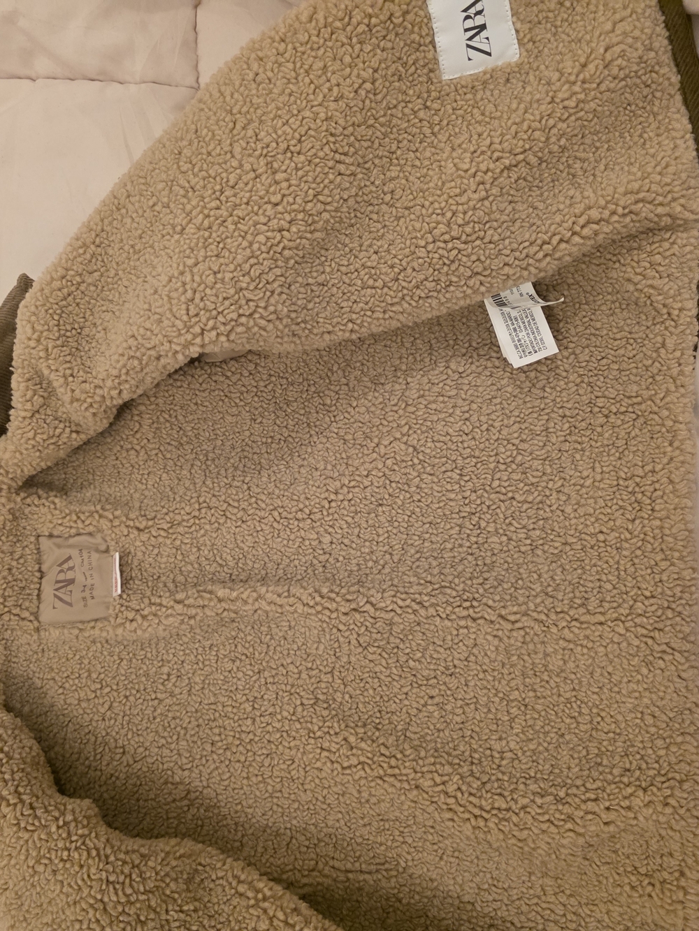 Zara Beige Sherpa-Lined Jacket 3/4 - Picture 3 of 4